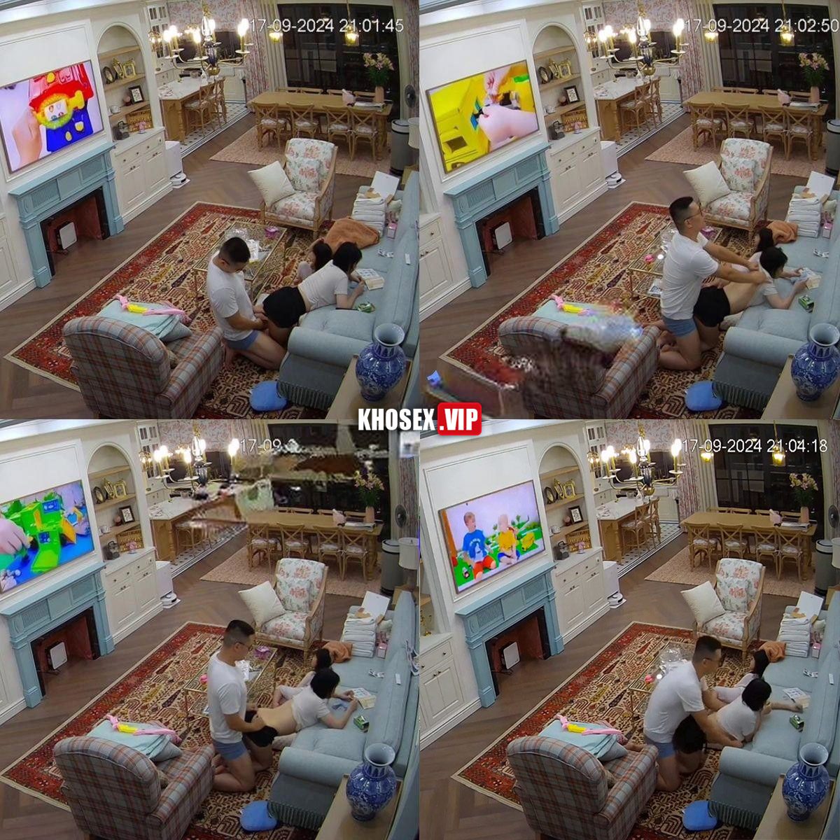 Hack Camera Vợ chồng đại gia chồng tranh thủ địt vợ khi con đang mê xem tivi - Phần 1 2 Hack Camera Vợ chồng đại gia chồng tranh thủ địt vợ khi con đang mê xem tivi - Phần 1 - Hình 01